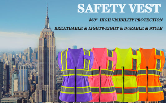 OPLERAI Safety Vest for Women - Made for the Curvy Girl - ANSI Class 3 High Visibility Vest with 5 Pockets and Zipper Construction