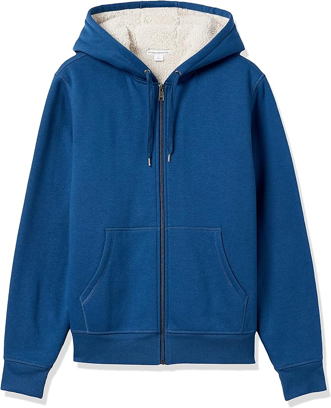 Men's Sherpa Fleece Lined classic zip-up hoodie