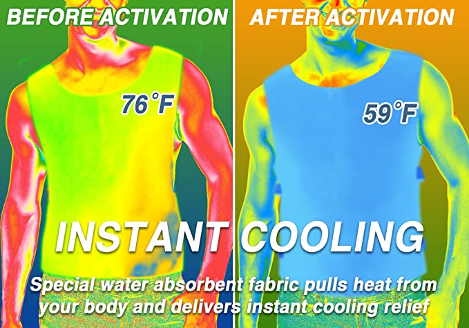 Instant Cooling Vest  -  PVA Water Activated Evaporative Cool Cold Vest