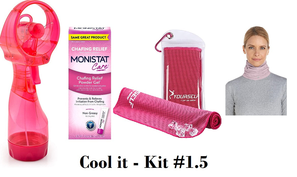 Cool It Kit #1.5 - in shades of Pink -  Personal care, cooling items for hot days on the job! - Gaiter size L/XL