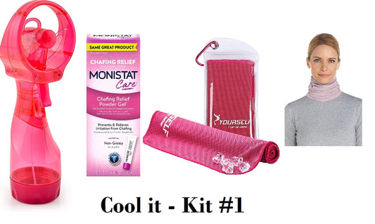 Cool It Kit #1 - in shades of Pink -  Personal care, cooling items for hot days on the job! - Gaiter size S/M