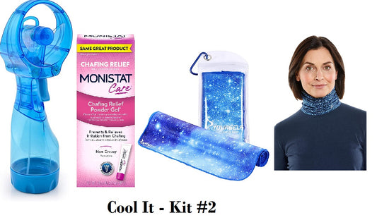Cool It Kit #2 - in shades of Blue -  Personal care, cooling items for hot days on the job! - Gaiter size S/M