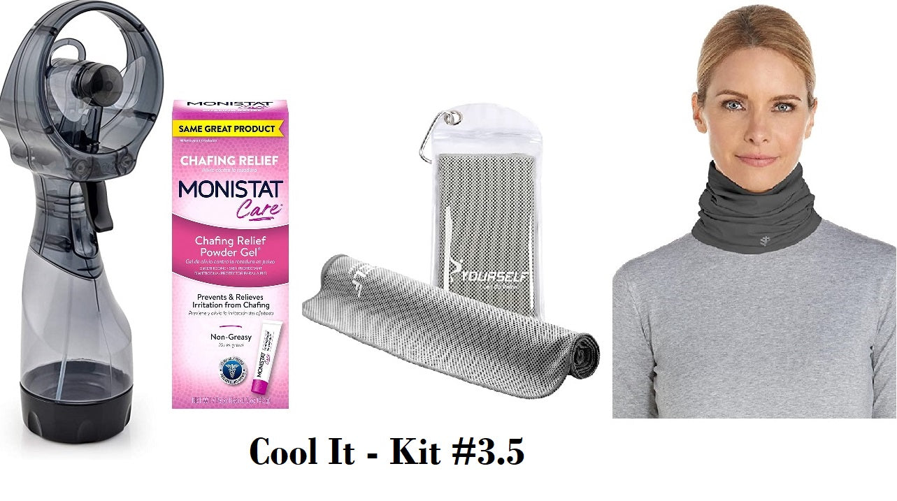 Cool It Kit #3.5 - in shades of Grey -  Personal care, cooling items for hot days on the job! - Gaiter size L/XL