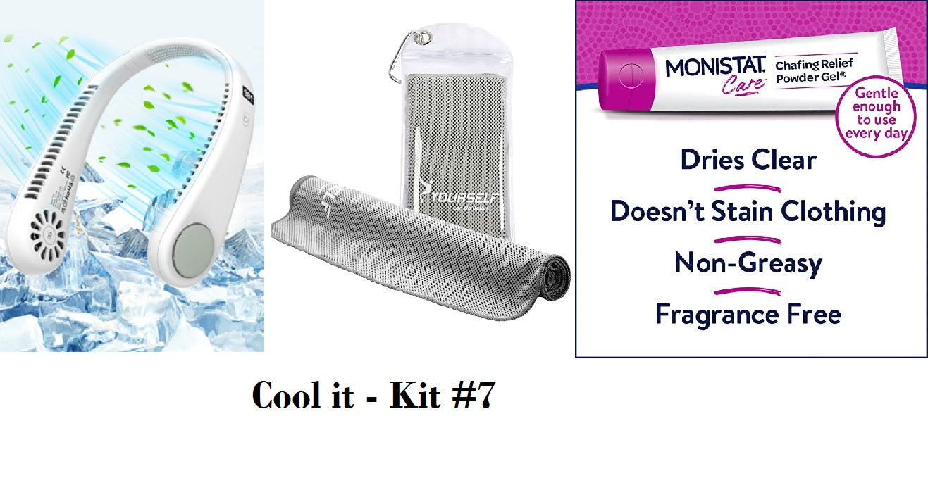 Cool It Kit #7   -  Personal care, cooling items for hot days on the job - with portable cooling neck fann!!