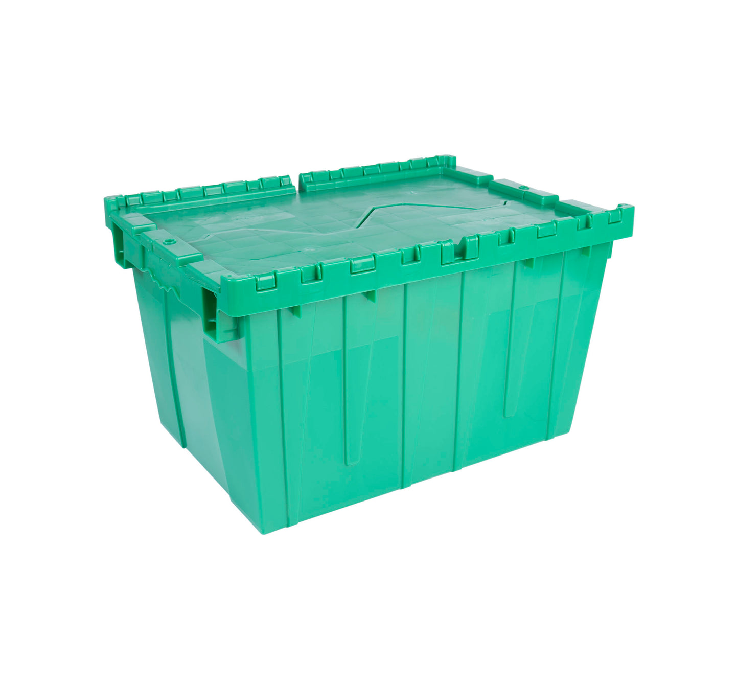 Global Industrial™ Plastic Shipping/Storage Tote w/ Attached Lid,  21-7/8x15-1/4x12-7/8, Red