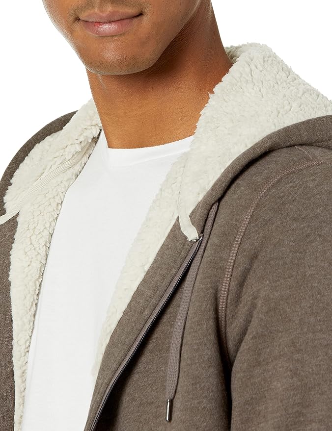 Men's Sherpa Fleece Lined classic zip-up hoodie