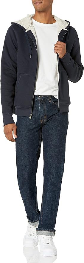 Men's Sherpa Fleece Lined classic zip-up hoodie