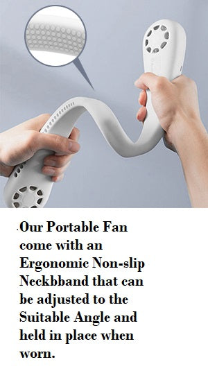 Personal Neck Fan, Portable Bladeless Quiet Fan with 4 Speeds, Rechargeable, LED Display