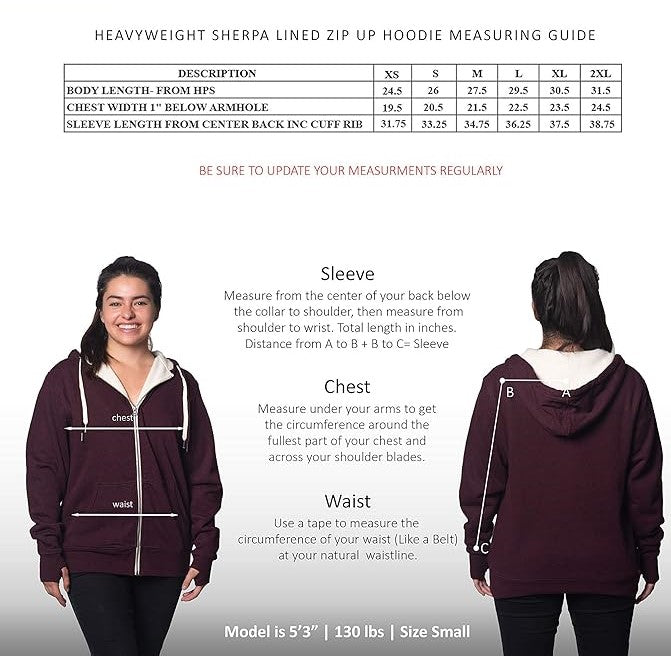 Heavyweight Sherpa-Lined Zip-up Hoodie Sweatshirts for Men and Women
