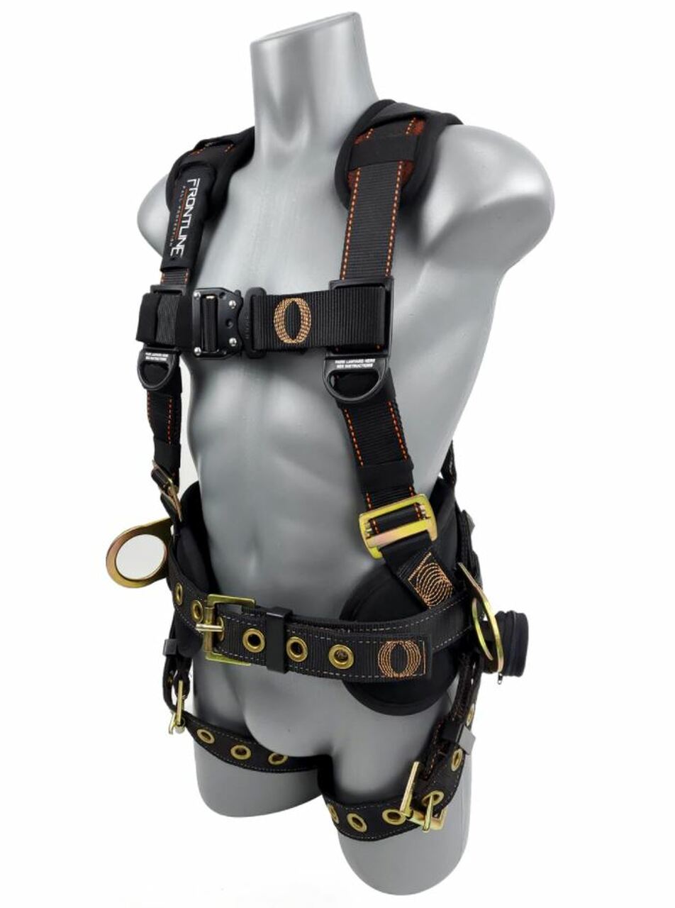 FRONTLINE - 100CTB Construction Full Body Harness with Tongue Buckle Legs and Trauma Straps - 100CTB-S