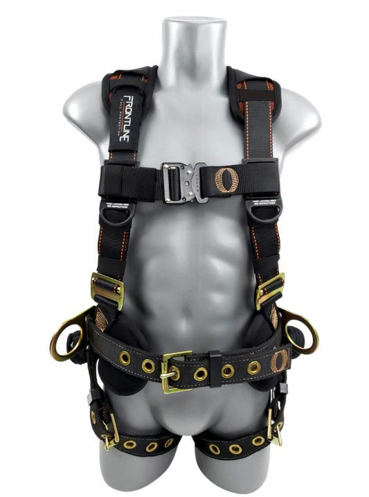 FRONTLINE - 100CTB Construction Full Body Harness with Tongue Buckle Legs and Trauma Straps - 100CTB-S