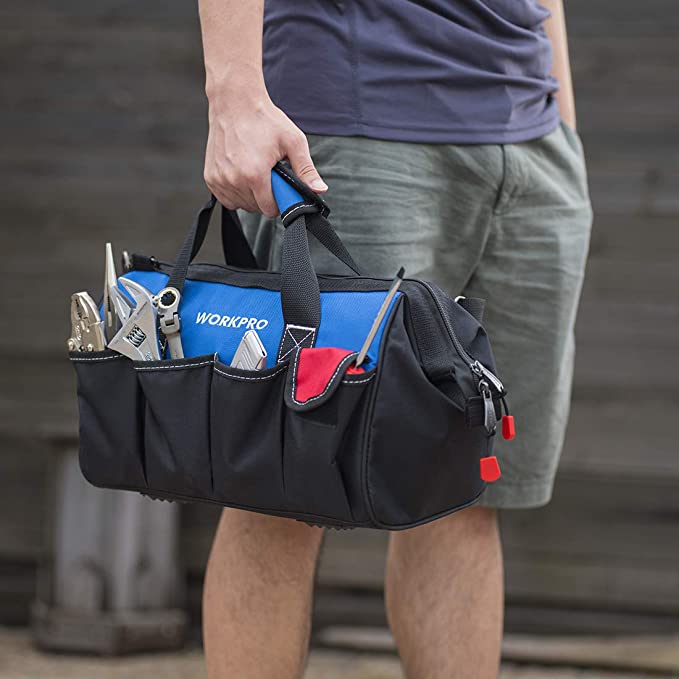 WORKPRO - #43398-37969 14-inch Tool Bag, Multi-pocket Tool Organizer ...