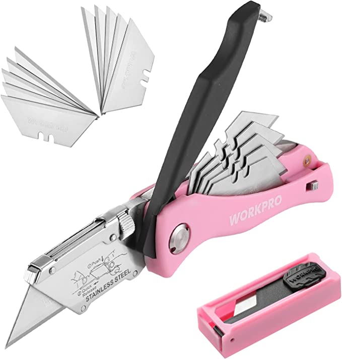 WORKPRO - #B09DFGX7D7 Folding Utility Knife, Quick Change Box Cutter ...