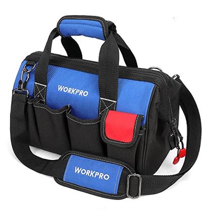 WORKPRO - #43398-37969 14-inch Tool Bag, Multi-pocket Tool Organizer with Adjustable Shoulder Strap