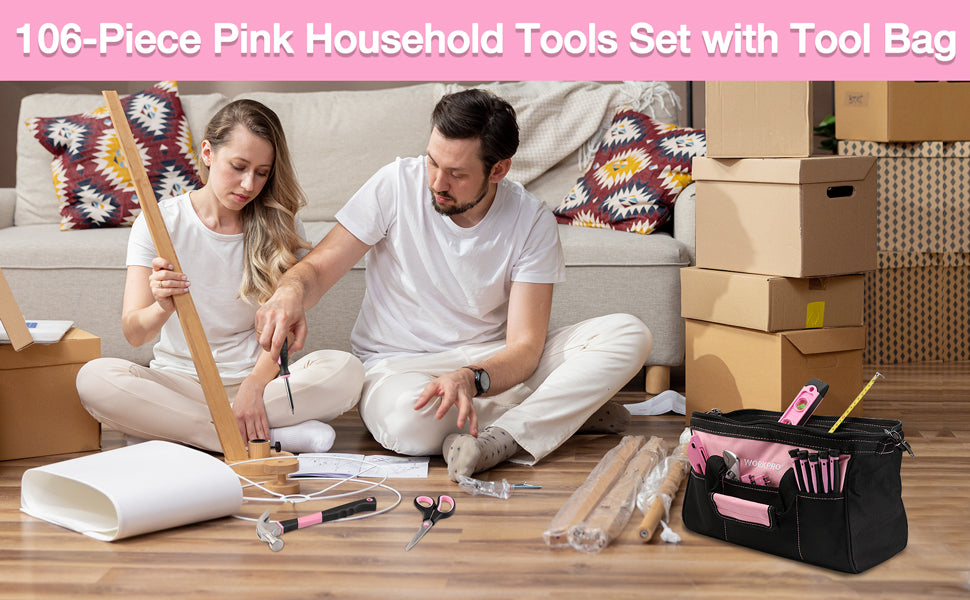 WORKPRO - #W009062A - 106 PC Household Tool kit - for home repair