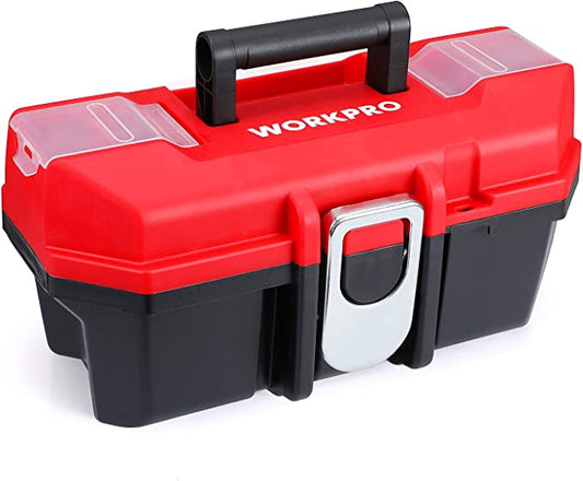 WORKPRO - #‎UW083055AE - 13" Tool Box Portable 10" Min Inner with Removable Tray Heavy Duty Toolbox with Metal Latch