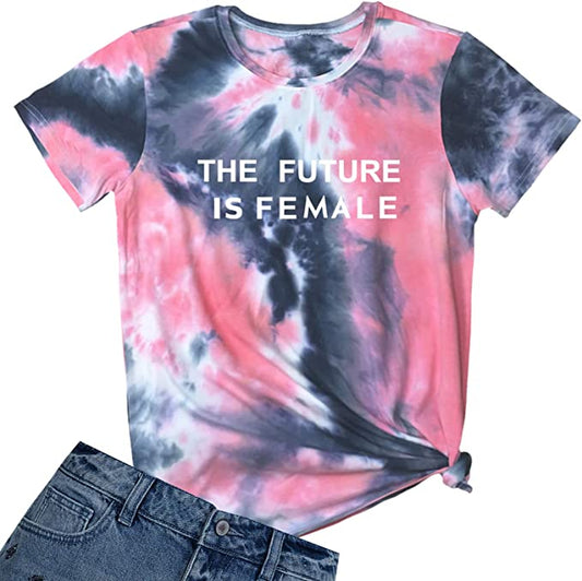 Graphic Tee - #071G7CBF2-TD06  Made to Fit the Curvy Girl  The Future is Female - Tie Dye 06