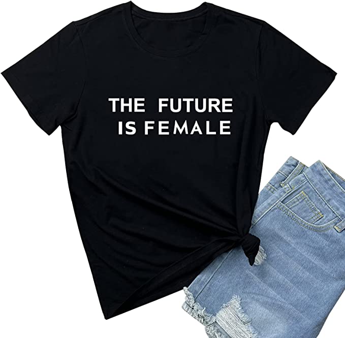 Graphic Tee - #071G7CBF2-B  The Future is Female -Tee Shirt -  Black