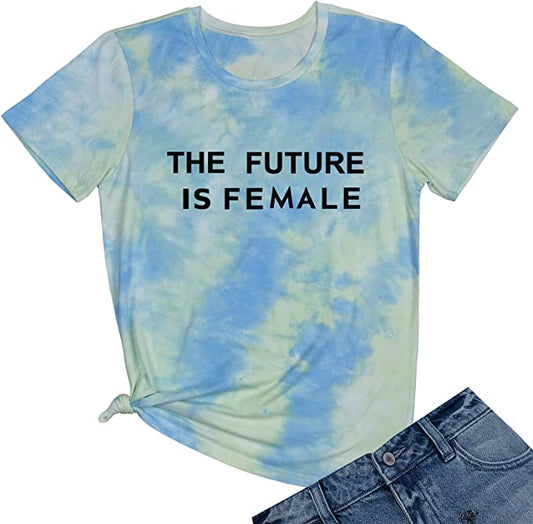 Graphic Tee - #071G7CBF2-TD04 Made to Fit the Curvy Girl - The Future is Female - Tie Dye 04