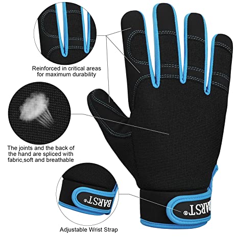 BARST -  Women's Utility Work Gloves Touchscreen Synthetic Leather Mechanic Gloves, stocking stuffer, holiday gift