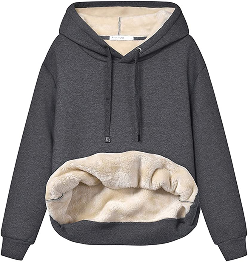 Women's Winter Warm Sherpa Fleece Lined Hooded Sweatshirts Pullover To –  SHE WORX Supply