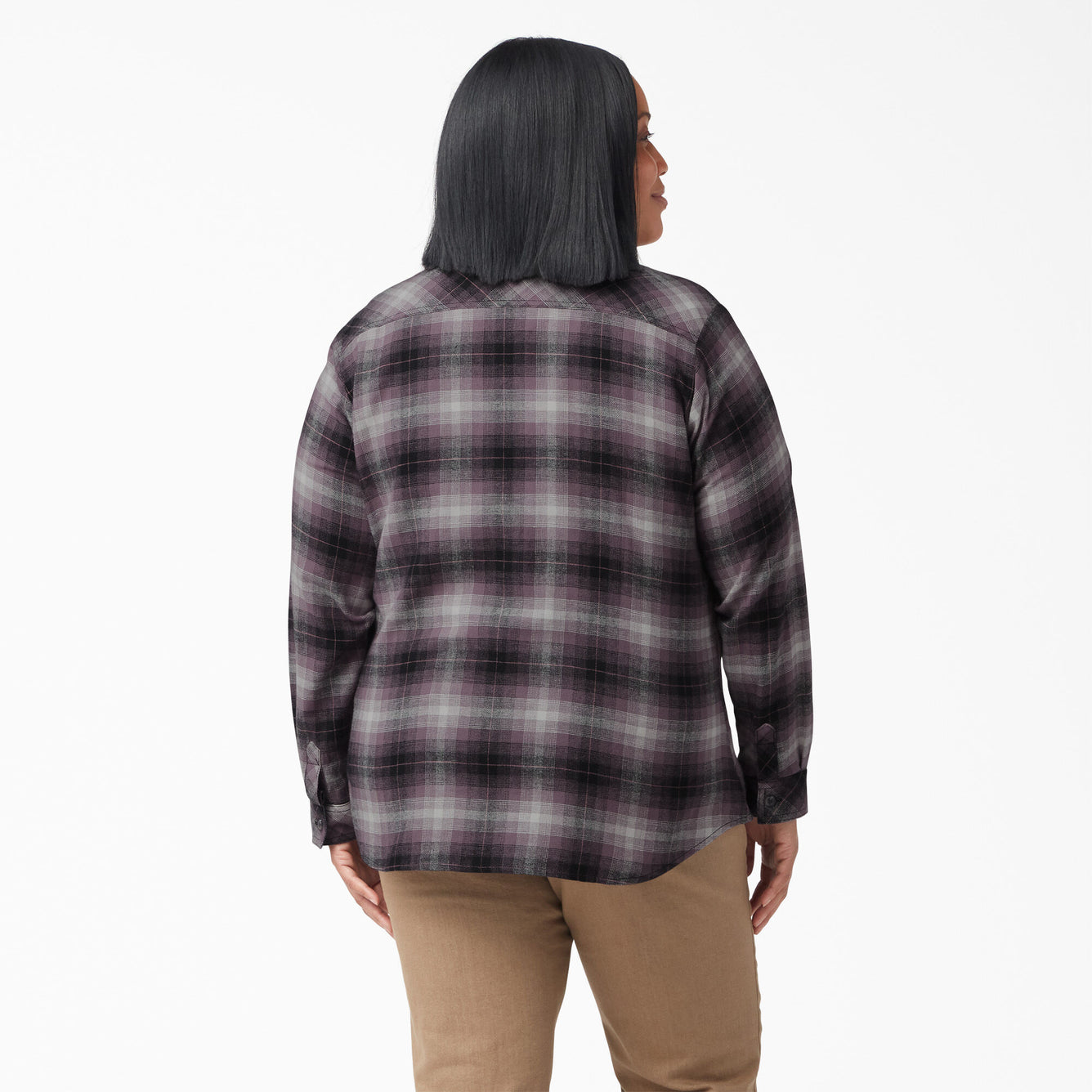 Dickies  -  #FLW075 - Made to Fit the Curvy Girl - Women's Plus Size Long Sleeve Plaid Flannel Work Shirt