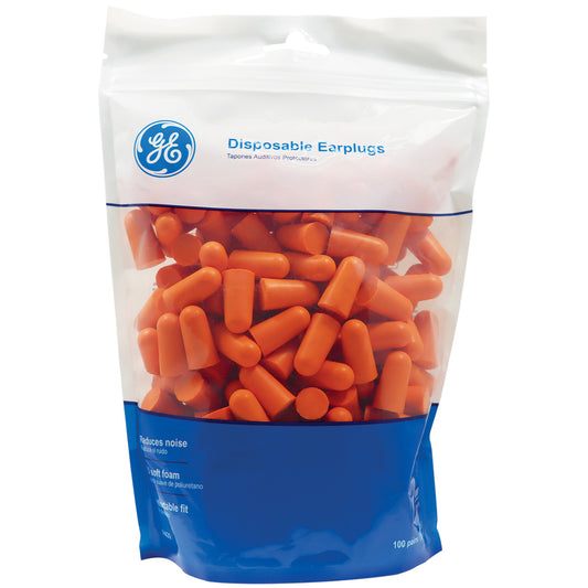 GE PPE - #GP429 - BULLET SHAPED DISPOSABLE EARPLUG 100 PAIRS per bag - uncorded