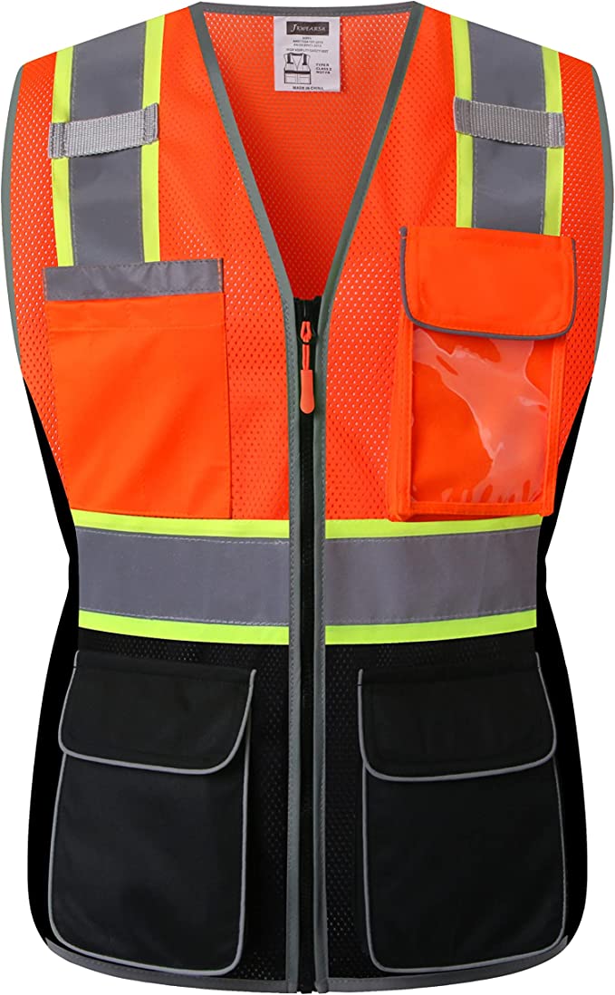 JKWEARSA - Made for the Curvy Girl - Safety Vest, Multi Pockets High V –  SHE WORX Supply