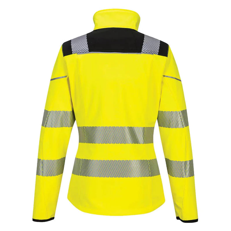 Portwest  -  #PW381YBR Made to fit the Curvy Girl -  Women's ANSI Class 2 Hi-Vis Softshell - Ladies wind rain Lined Jacket