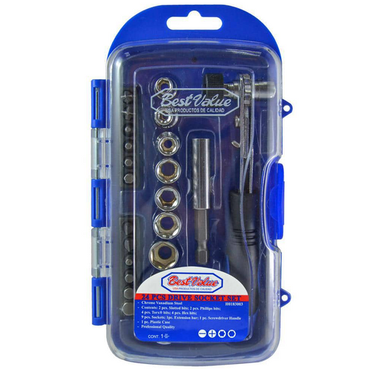 BEST VALUE - Socket and Bits Set (22-Piece) - H0183003