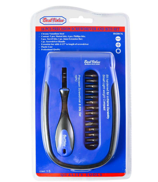 BEST VALUE - Precision Screwdriver and Bits Set (16-Piece) - H420176