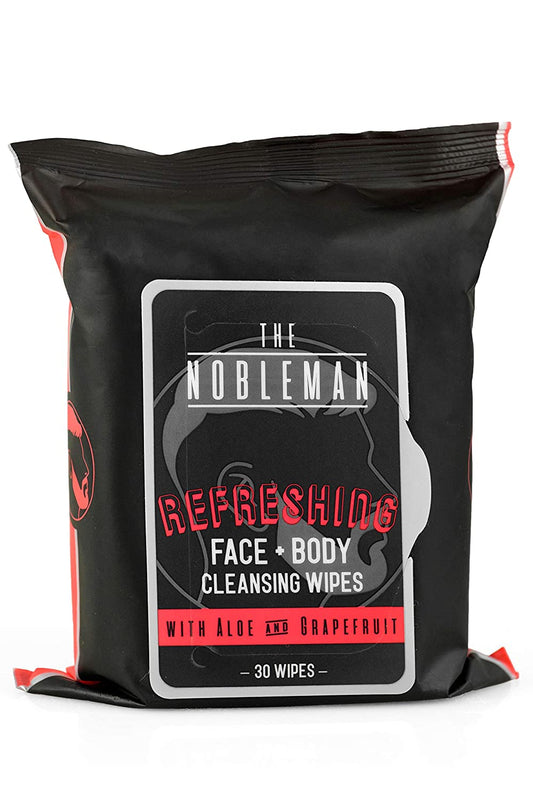 The Nobleman  -   Men's Refreshing Face + Body Cleansing Wipes with Grapefruit - 30ct