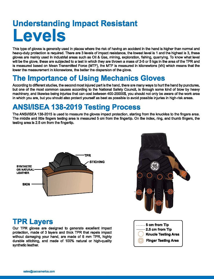 GE PPE  -  #GG410  PRO Mechanics Gloves Hand Protection  - Impact Resistant Gloves