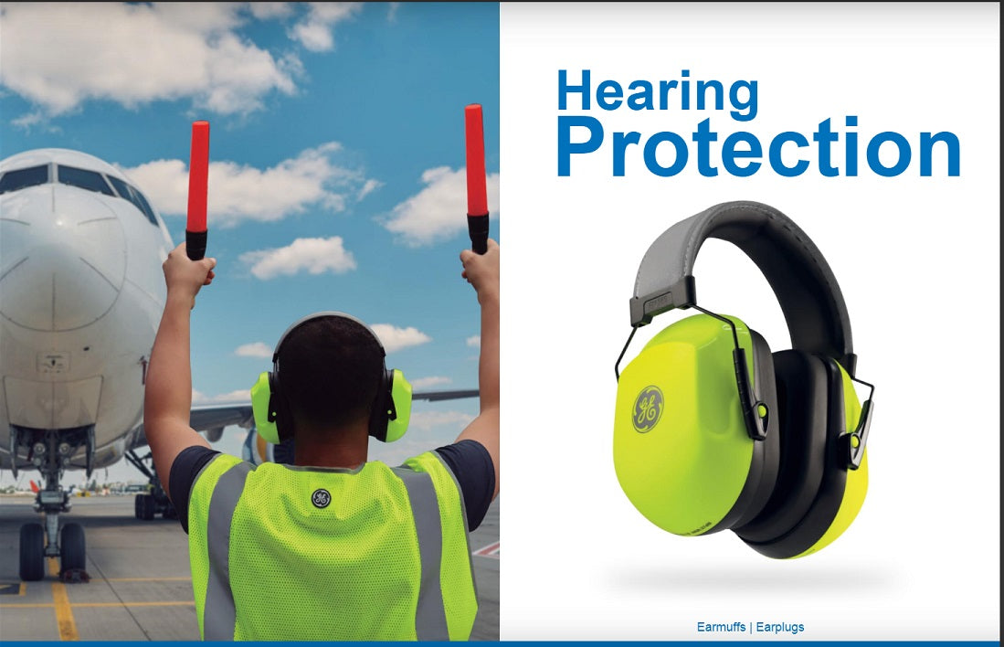 GE PPE - #GM452HV Hearing Protection  High Visibility Protective Earmuff PADDED  27NRR
