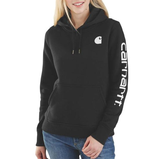 Carhartt - #102791 with sizes Made to Fit the Curvy Girl WOMEN'S RELAXED FIT MIDWEIGHT LOGO SLEEVE GRAPHIC SWEATSHIRT HOODIE
