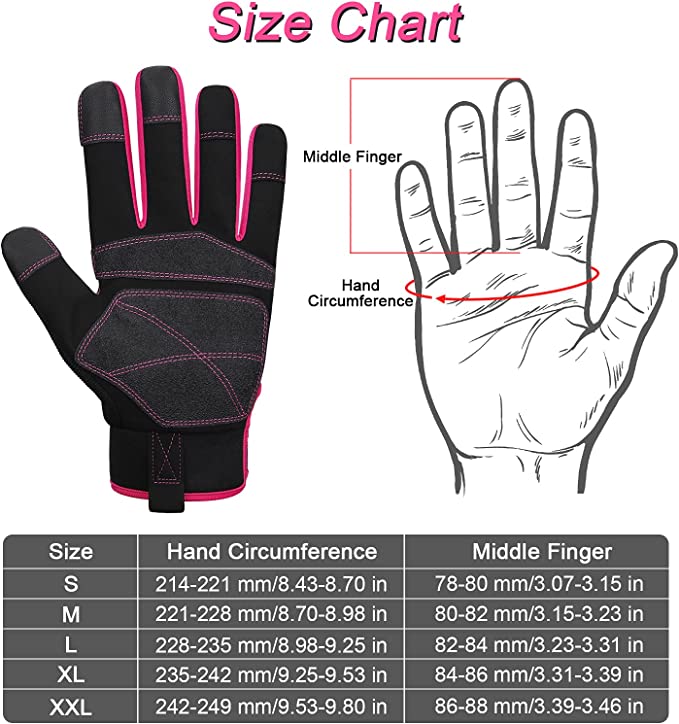 BARST -  Women's Utility Work Gloves Touchscreen Synthetic Leather Mechanic Gloves, stocking stuffer, holiday gift